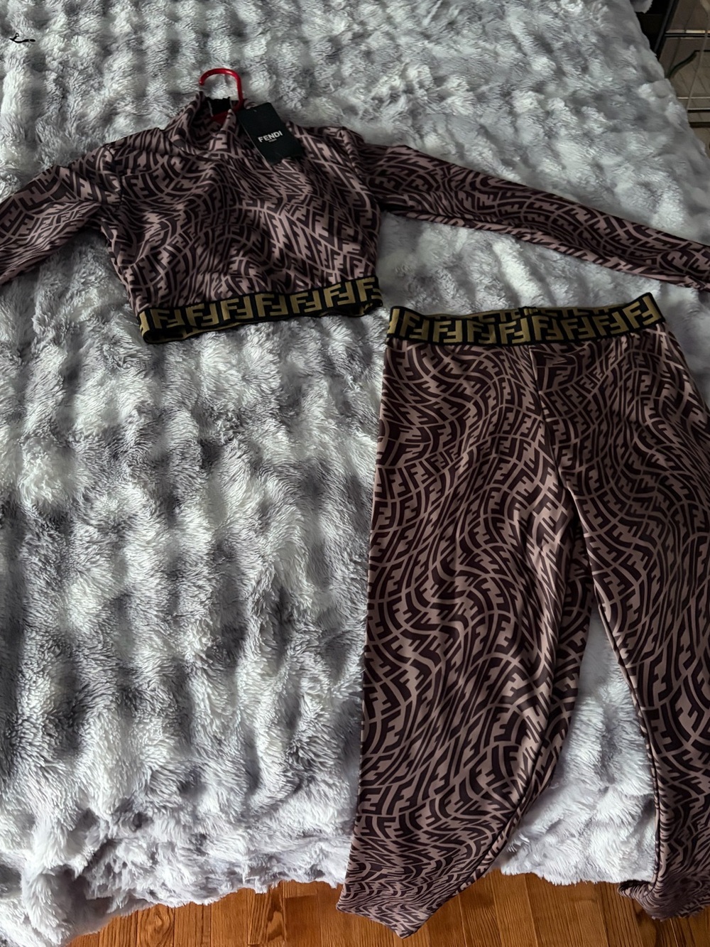 Fendi Brown Logo-Print 2 pc Set